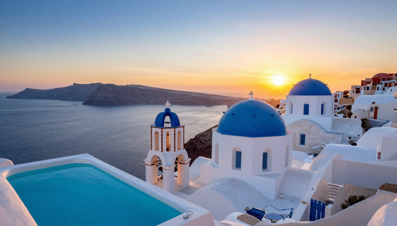 Santorini, Grecia - una dintre cele mai căutate destinații din top 5 țări de vizitat în luna de miere