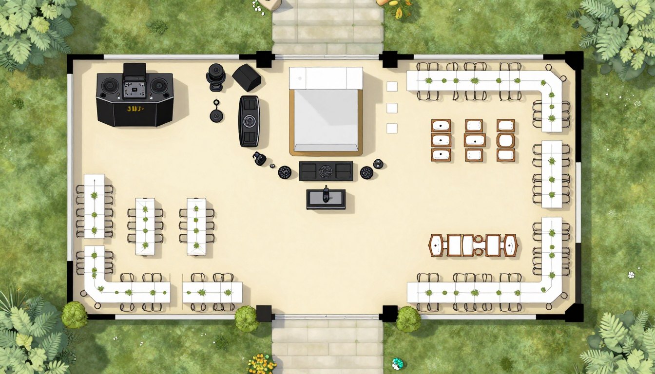locatie nunta - plan de amplasare echipament si zona vendori locatie nunta - plan de amplasare echipament si zona vendori
